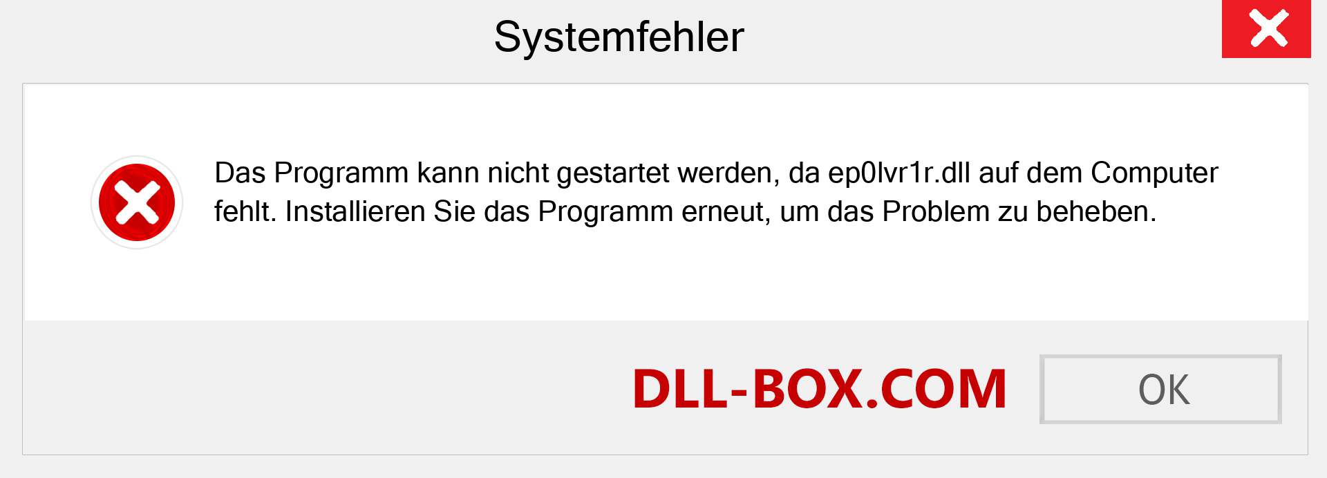 ep0lvr1r.dll-Datei fehlt?. Download für Windows 7, 8, 10 - Fix ep0lvr1r dll Missing Error unter Windows, Fotos, Bildern