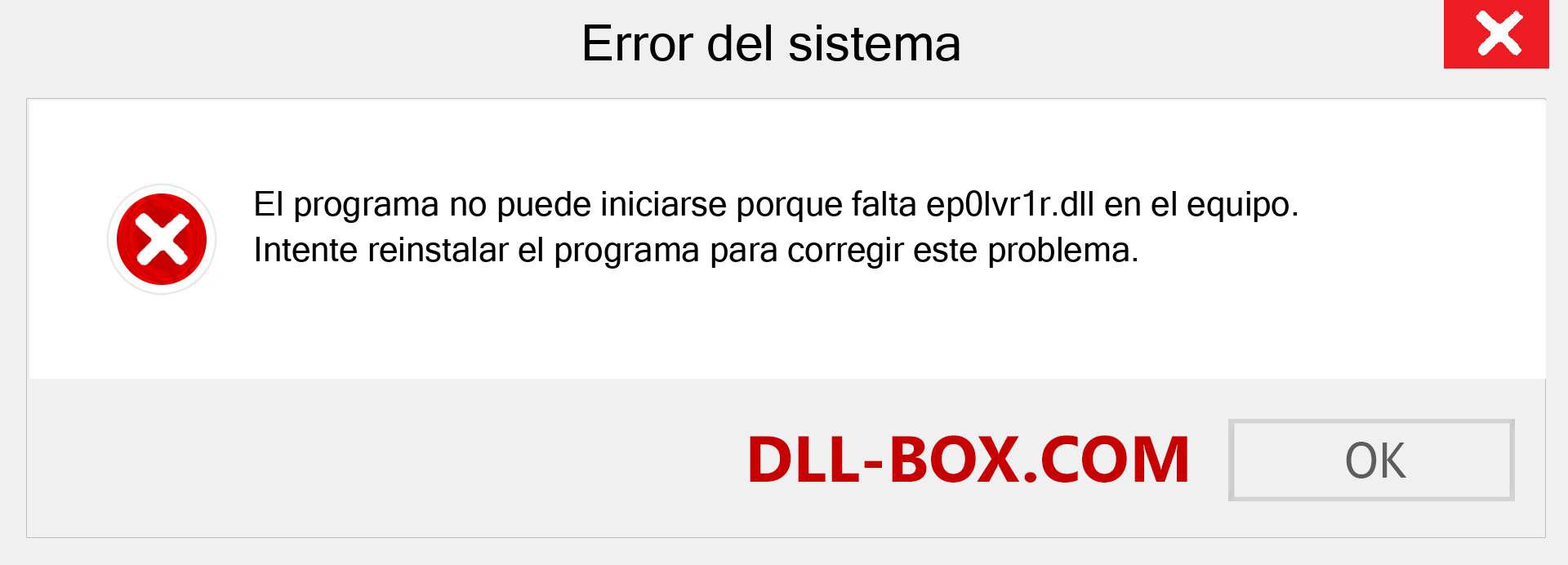 ¿Falta el archivo ep0lvr1r.dll ?. Descargar para Windows 7, 8, 10 - Corregir ep0lvr1r dll Missing Error en Windows, fotos, imágenes