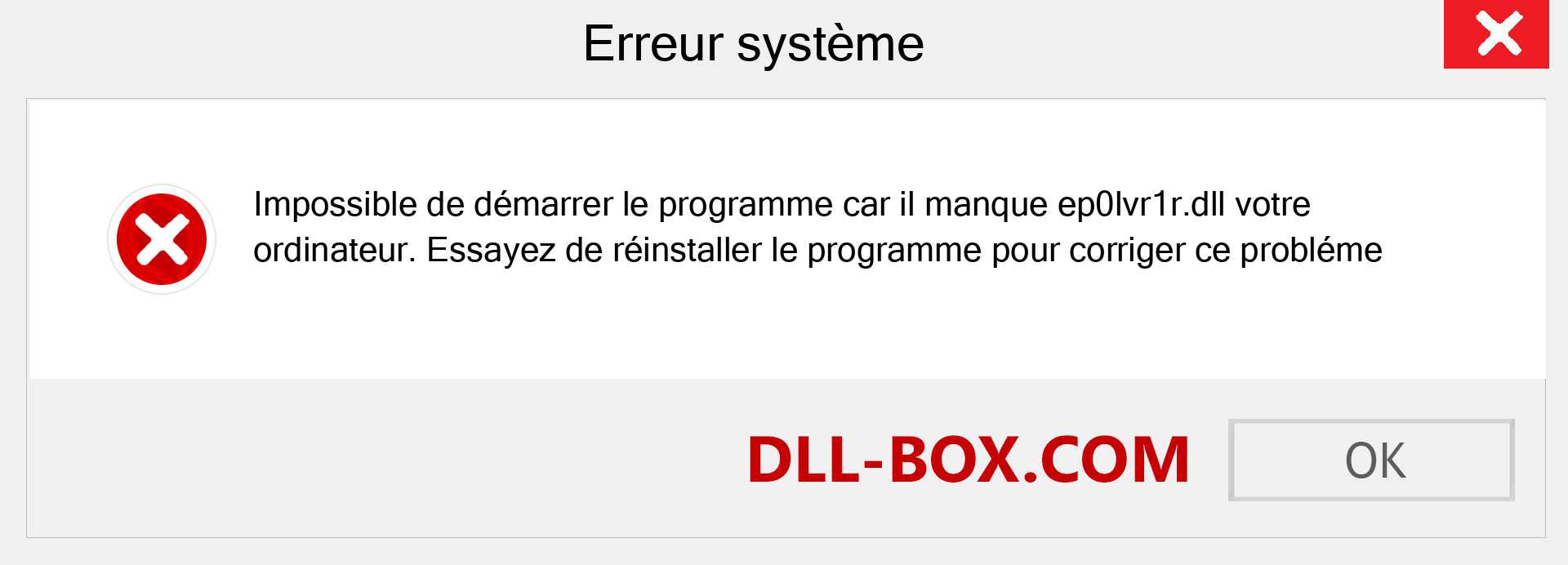 Le fichier ep0lvr1r.dll est manquant ?. Télécharger pour Windows 7, 8, 10 - Correction de l'erreur manquante ep0lvr1r dll sur Windows, photos, images